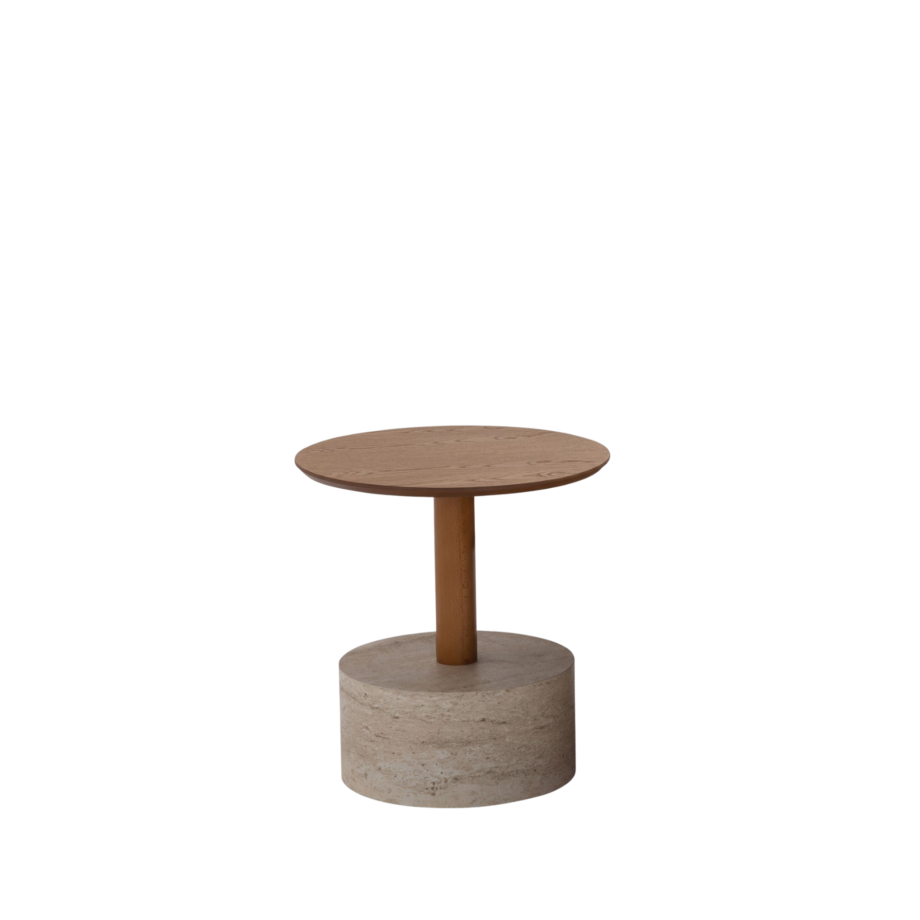 Stork Meşe Traverten Yan Sehpa